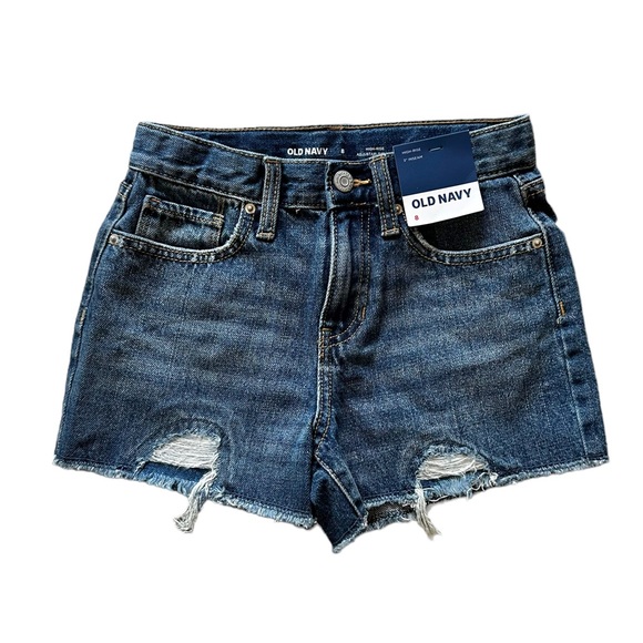 Girls NWT Old Navy size 8 distressed jean shorts high rise shorts 3" inseam - Picture 1 of 5